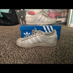 Tan Adidas Superstars